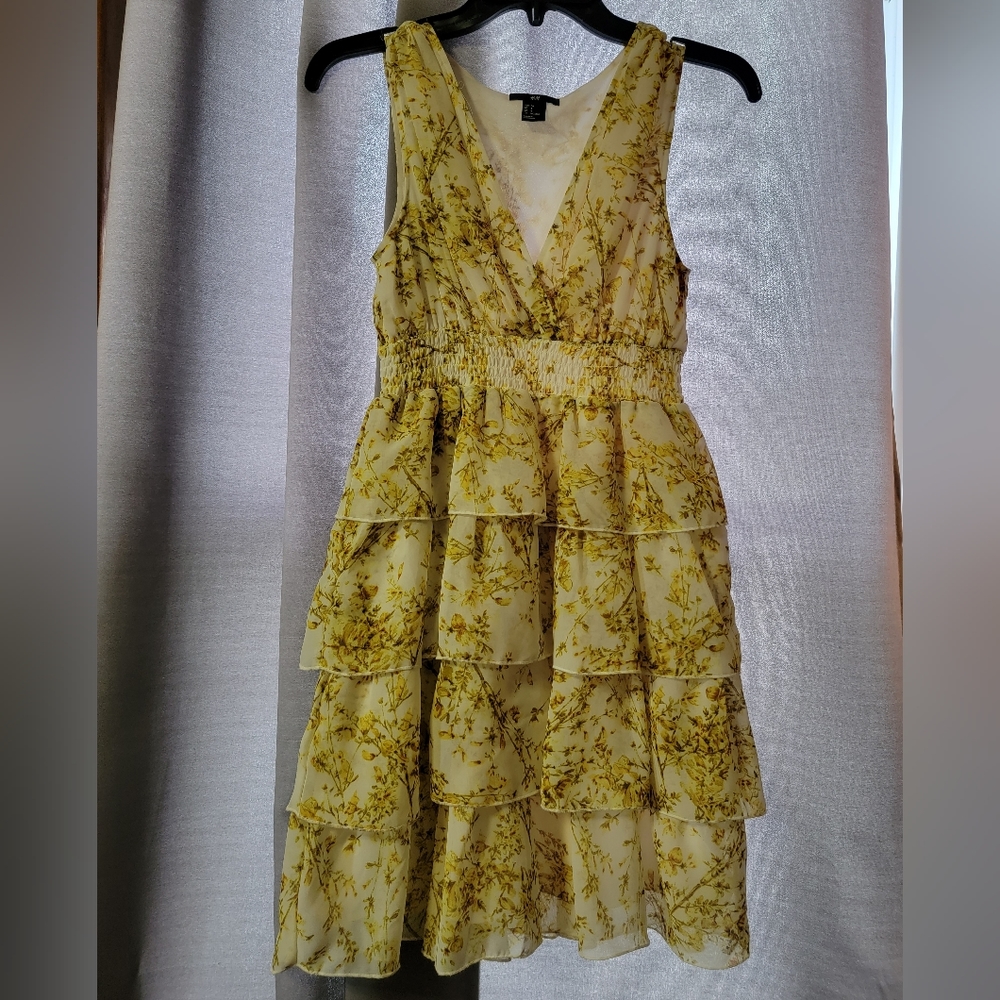 H&M Yellow Tiered Dress